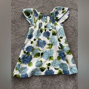 Toddler girls dress Mud Pie 4T blue hydrangea